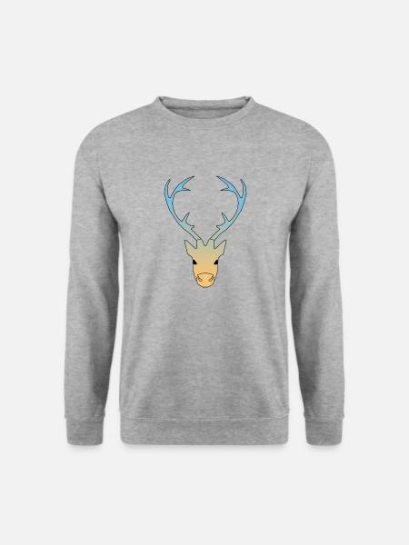 hirsch in farbe - Unisex Pullover - Weißgrau meliert