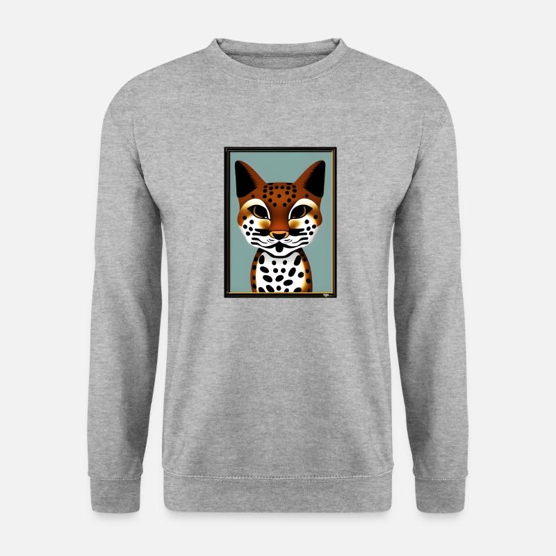 Schönes Ozelot Gemälde - Unisex Pullover - Weißgrau meliert