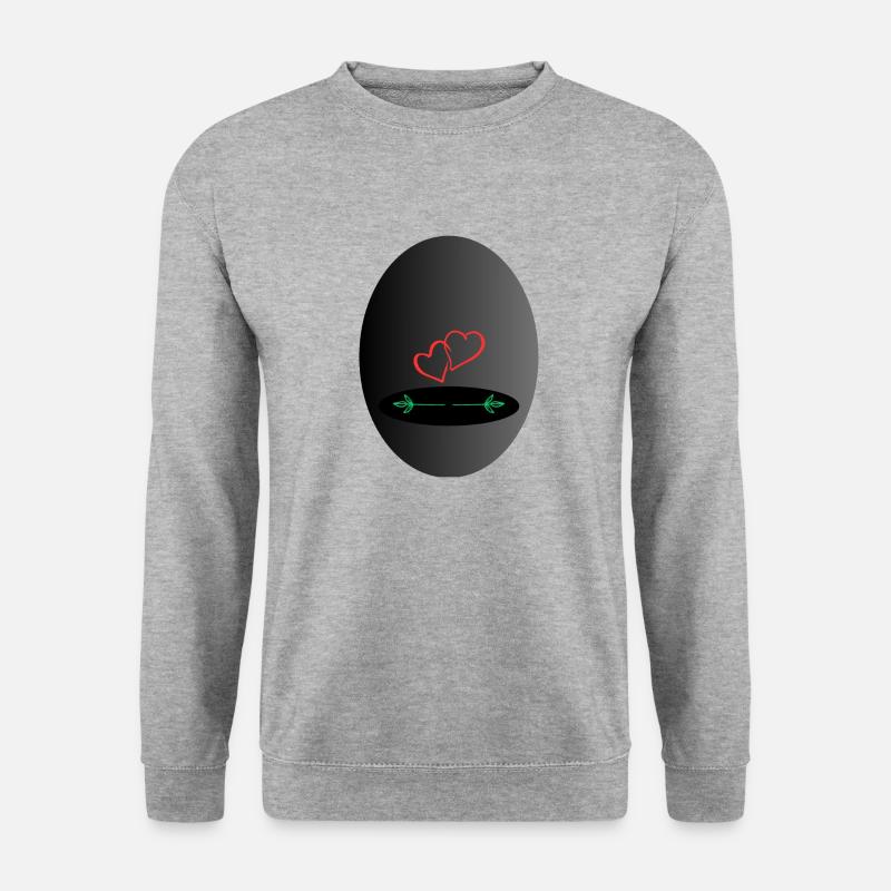 Roteherz , Herz - Unisex Pullover - Weißgrau meliert