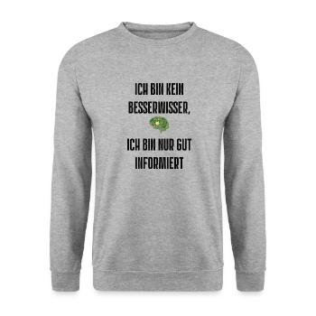 Spruch 12 - Unisex Pullover - Weißgrau meliert - Vorne - Alina (178cm) & Michal (187cm)