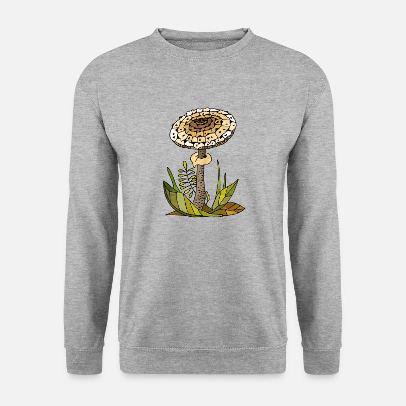 Pilz - Unisex Pullover - Weißgrau meliert