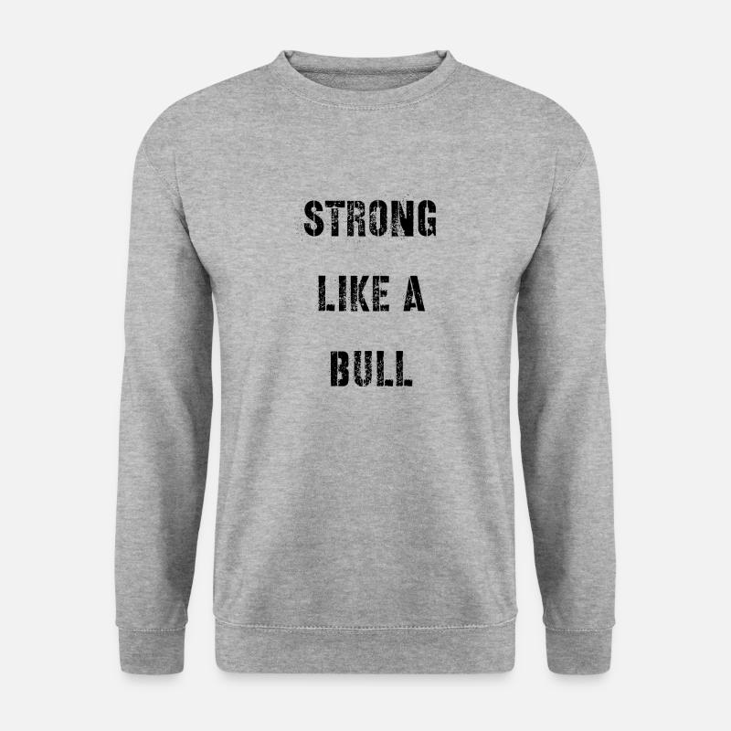 T-Shirt "Strong like a Bull" - Unisex Pullover - Weißgrau meliert