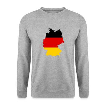 Deutschland - Unisex Pullover - Weißgrau meliert - Vorne - Alina (178cm) & Michal (187cm)