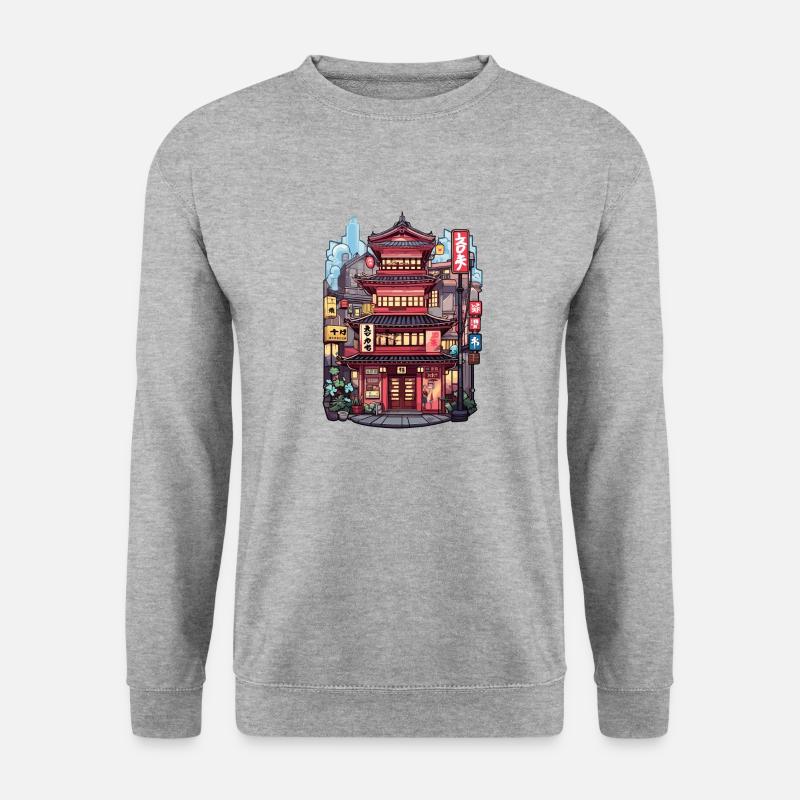China Haus - Unisex Pullover - Weißgrau meliert
