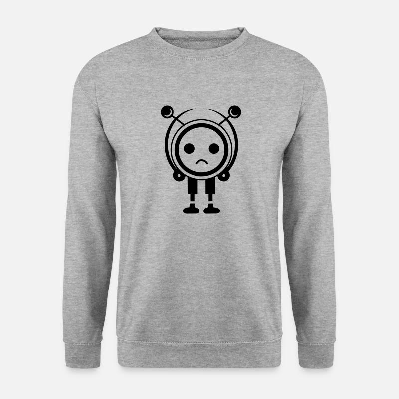 Kleiner Roboter - Unisex Pullover - Weißgrau meliert