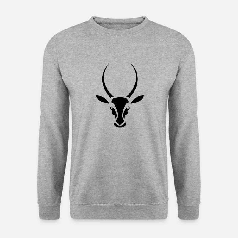 Springbock Antilope Südafrika - Unisex Pullover - Weißgrau meliert