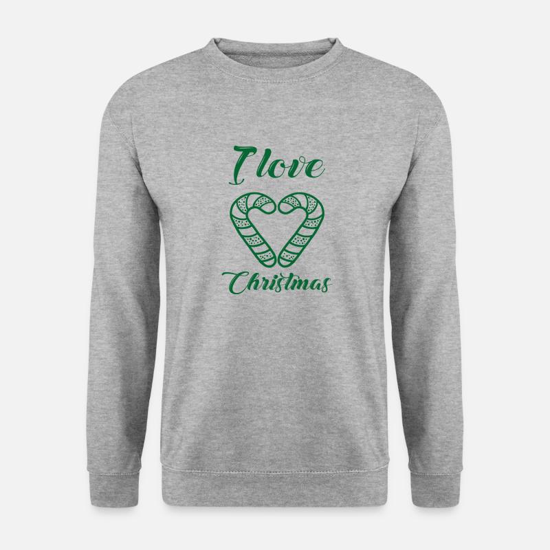 Ich liebe Weihnachten - Unisex Pullover - Weißgrau meliert