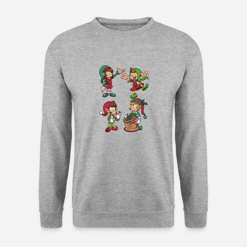 Weihnachtselfen - Unisex Pullover - Weißgrau meliert