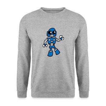 AI robot - Unisex Sweatshirt - salt & pepper - Front - Alina (178cm) & Michal (187cm)