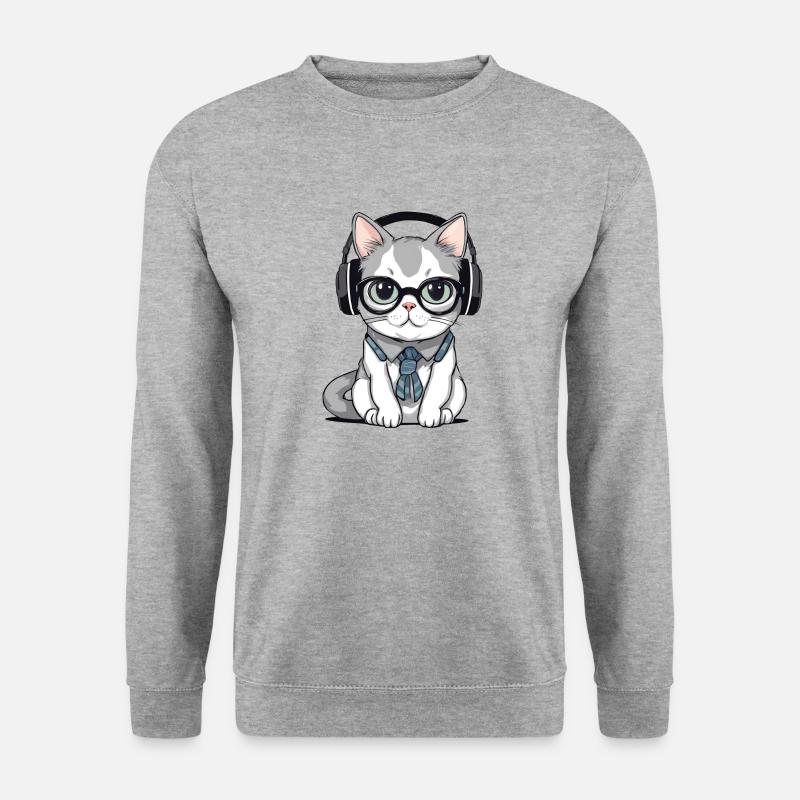 chat dev web - Sweat-shirt Unisexe - gris chiné
