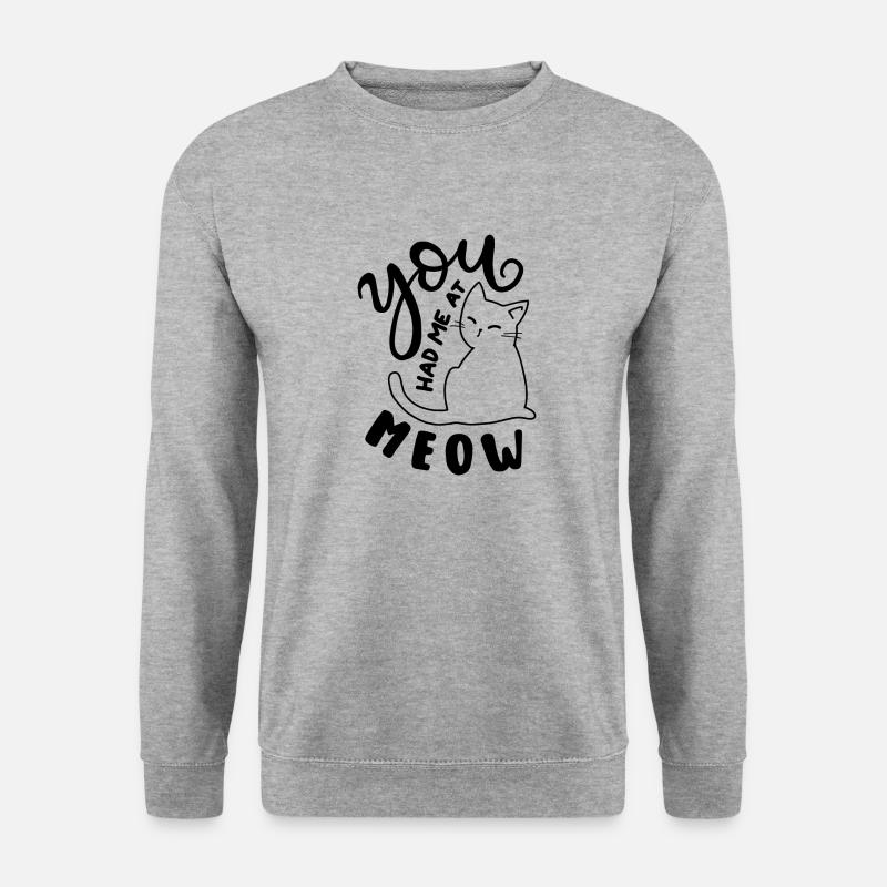 Katzen - Unisex Pullover - Weißgrau meliert