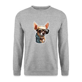 Chihuahua / small dog / animal / tiny / breed - Unisex Sweatshirt - salt & pepper - Front - Alina (178cm) & Michal (187cm)