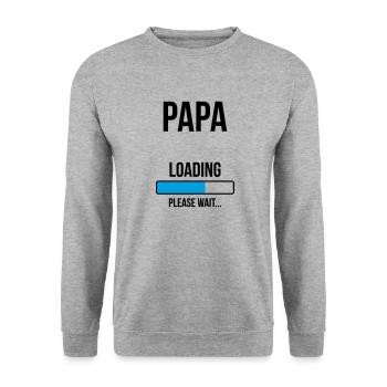 Futur Papa - à personnaliser - Sweat-shirt Unisexe - gris chiné - Devant - Alina (178cm) & Michal (187cm)