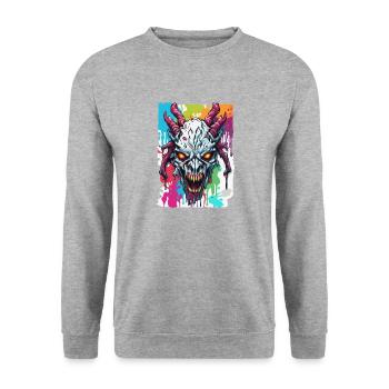 Wendigo / böser Geist / Besitzergreifend / Horror - Unisex Pullover - Weißgrau meliert - Vorne - Alina (178cm) & Michal (187cm)
