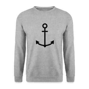 Anker - Unisex Pullover - Weißgrau meliert - Vorne - Alina (178cm) & Michal (187cm)