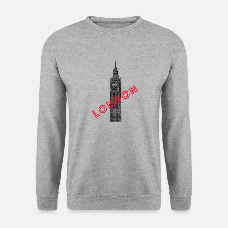 London Elizabeth Tower - Unisex Pullover - Weißgrau meliert