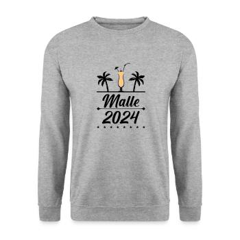 malle 2024 - Unisex Pullover - Weißgrau meliert - Vorne - Alina (178cm) & Michal (187cm)