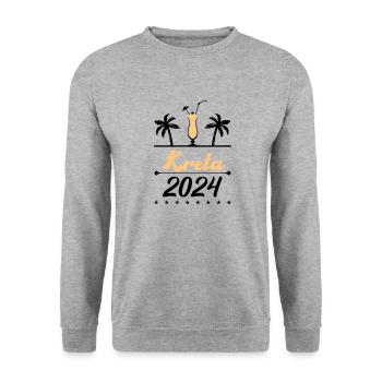 Crète 2024 - Sweat-shirt Unisexe - gris chiné - Devant - Alina (178cm) & Michal (187cm)