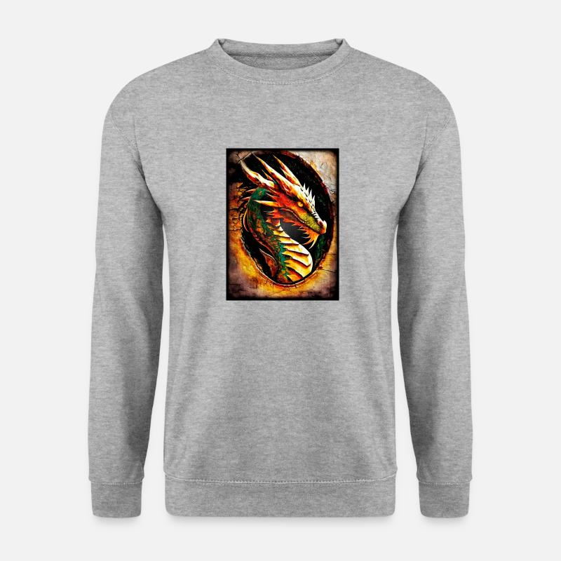 Dragon S - Unisex Pullover - Weißgrau meliert