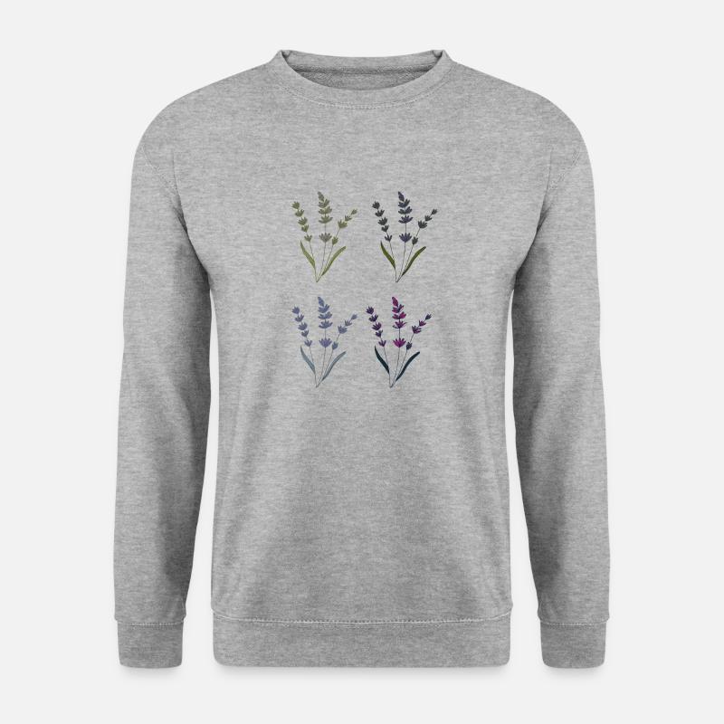 lavendel - Unisex Pullover - Weißgrau meliert