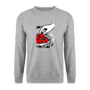 Fraises - Sweat-shirt Unisexe - gris chiné - Devant - Alina (178cm) & Michal (187cm)