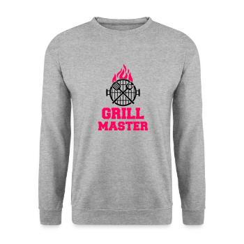 Maître du gril - Sweat-shirt Unisexe - gris chiné - Devant - Alina (178cm) & Michal (187cm)