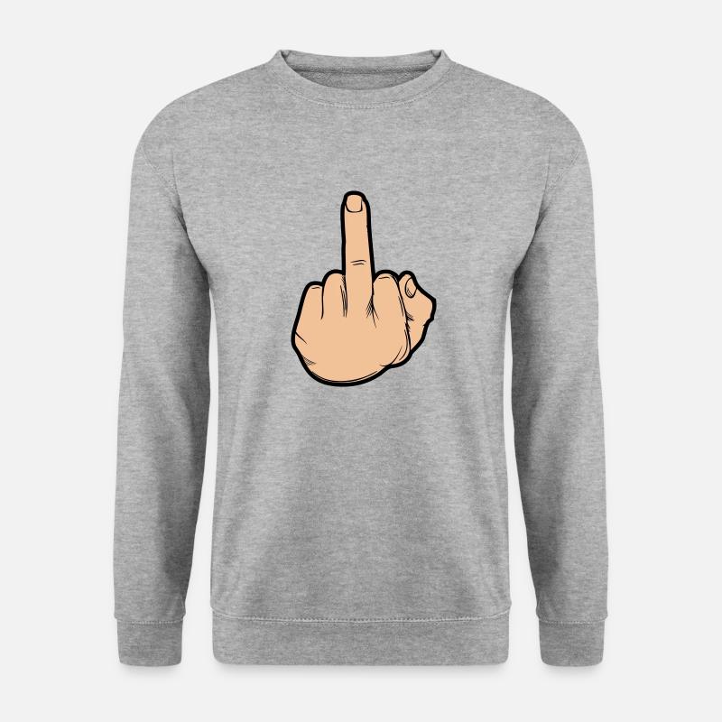 hand mittelfinger - Unisex Pullover - Weißgrau meliert