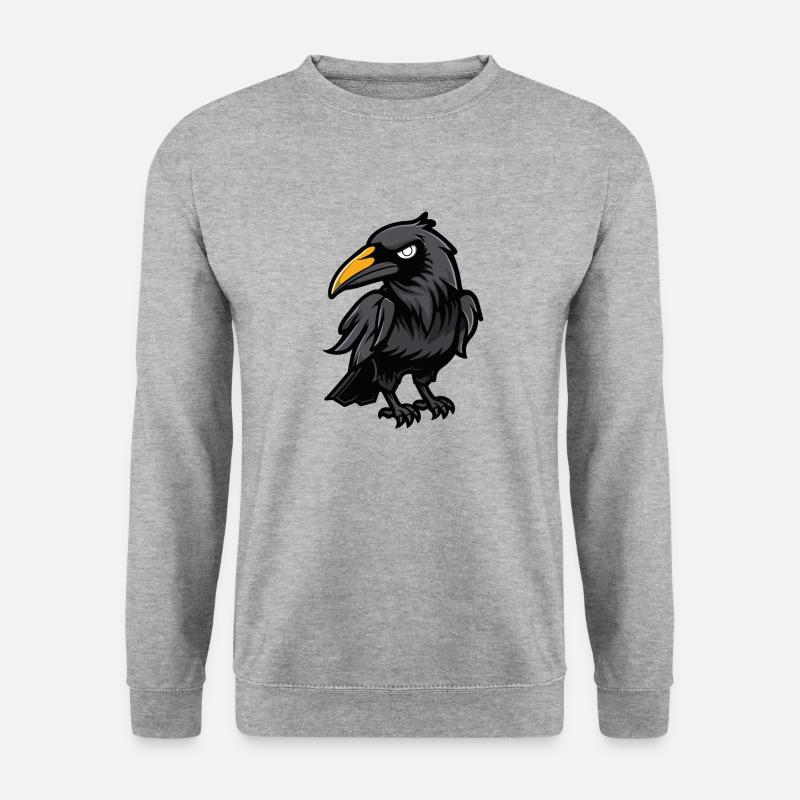 rabe tier comic - Unisex Pullover - Weißgrau meliert