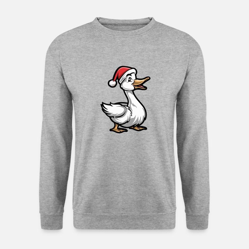 Gans Weihnachten - Unisex Pullover - Weißgrau meliert