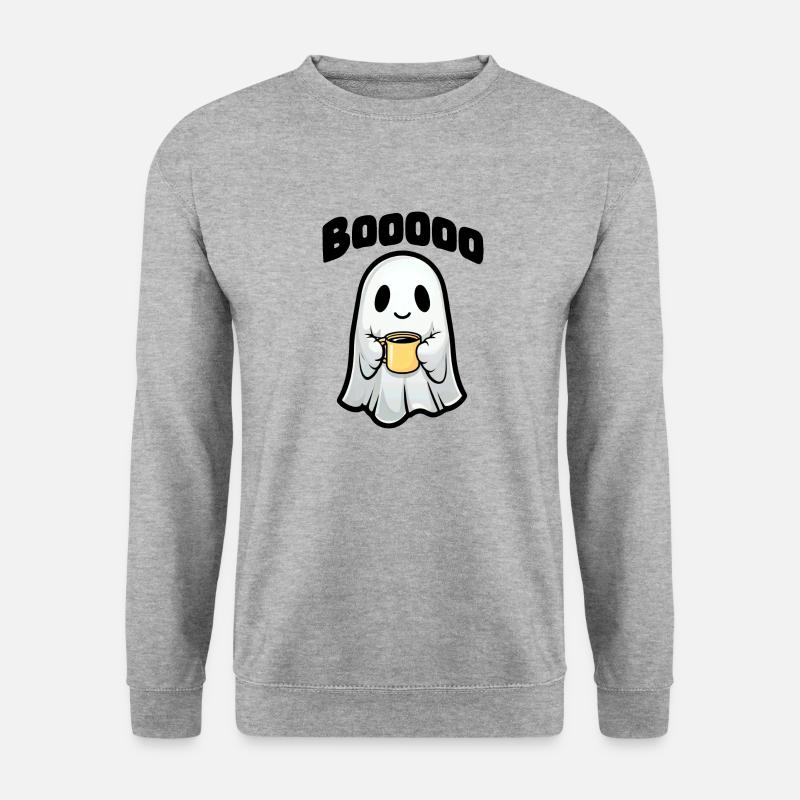 Süßer Geist mit Tasse - Unisex Pullover - Weißgrau meliert