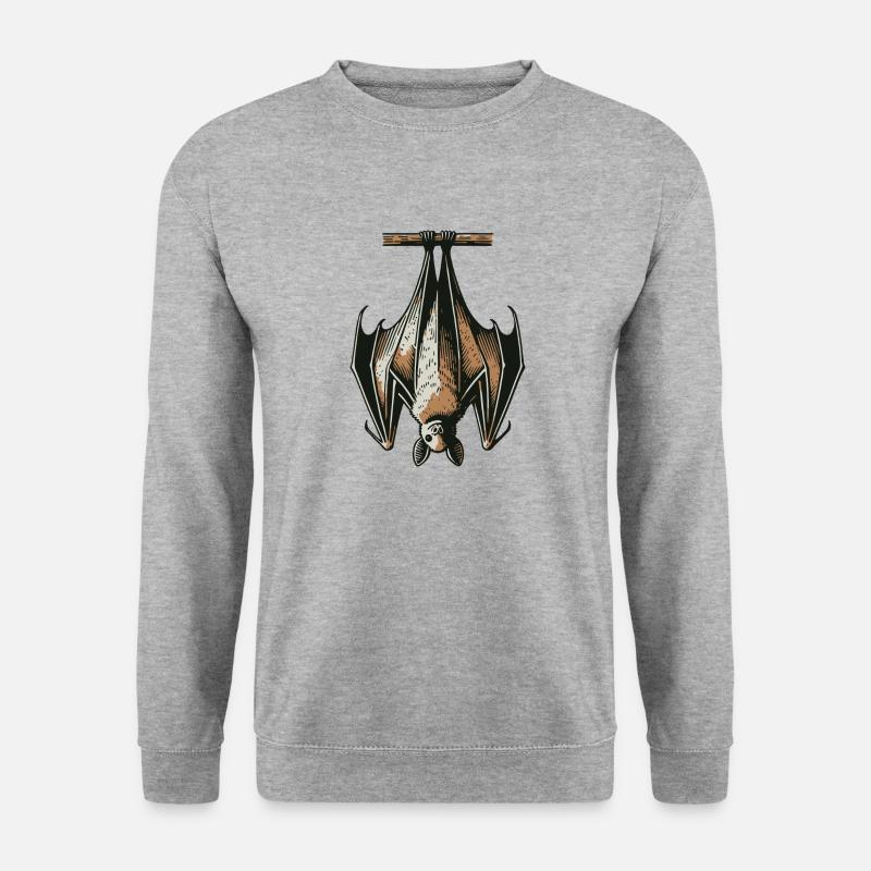 Fledermaus - Unisex Pullover - Weißgrau meliert