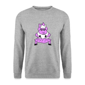 mouton fille femme femme jolie fatiguée jupe de danse - Sweat-shirt Unisexe - gris chiné - Devant - Alina (178cm) & Michal (187cm)