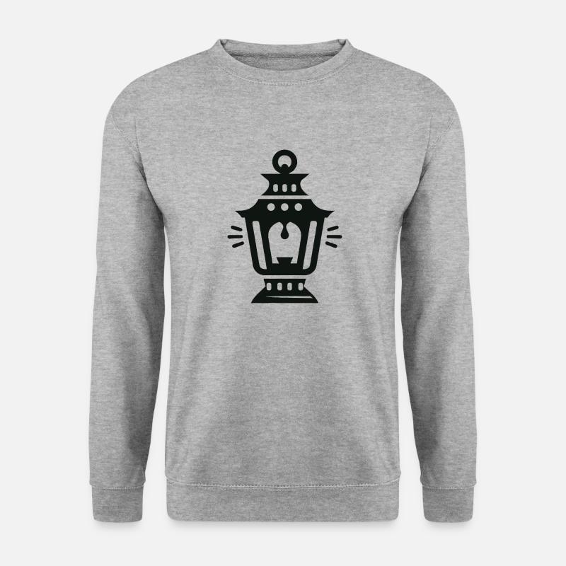 Laterne - Unisex Pullover - Weißgrau meliert