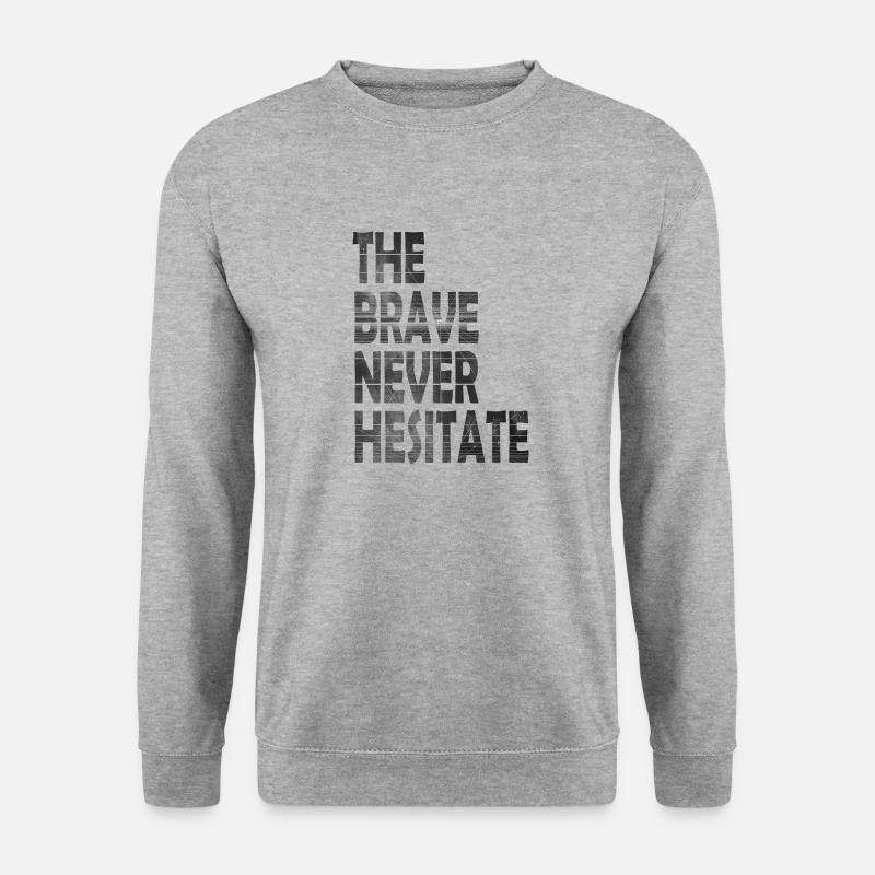 Die Mutigen zögern nicht - Unisex Pullover - Weißgrau meliert