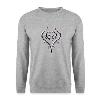 Tribal Heart Tattoo for Emo and Goth - Unisex Sweatshirt - salt & pepper - Front - Alina (178cm) & Michal (187cm)