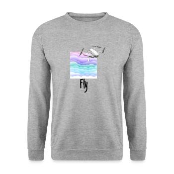 Fly Drone Drone Pilot Cloud nuages - Sweat-shirt Unisexe - gris chiné - Devant - Alina (178cm) & Michal (187cm)