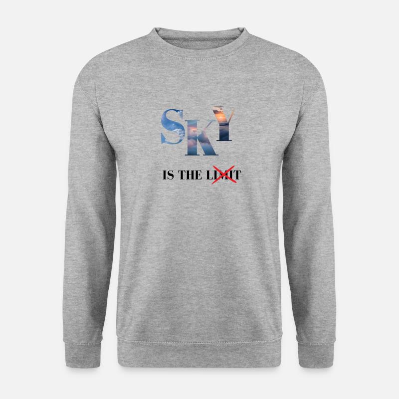 SKY IS NOT THE LIMIT - Unisex Pullover - Weißgrau meliert