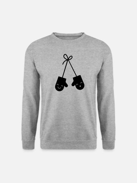 Handschuhe - Unisex Pullover - Weißgrau meliert