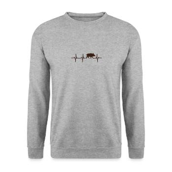 Beat Jagd Wildschwein Humor Jäger Geschenk - Unisex Pullover - Weißgrau meliert - Vorne - Alina (178cm) & Michal (187cm)