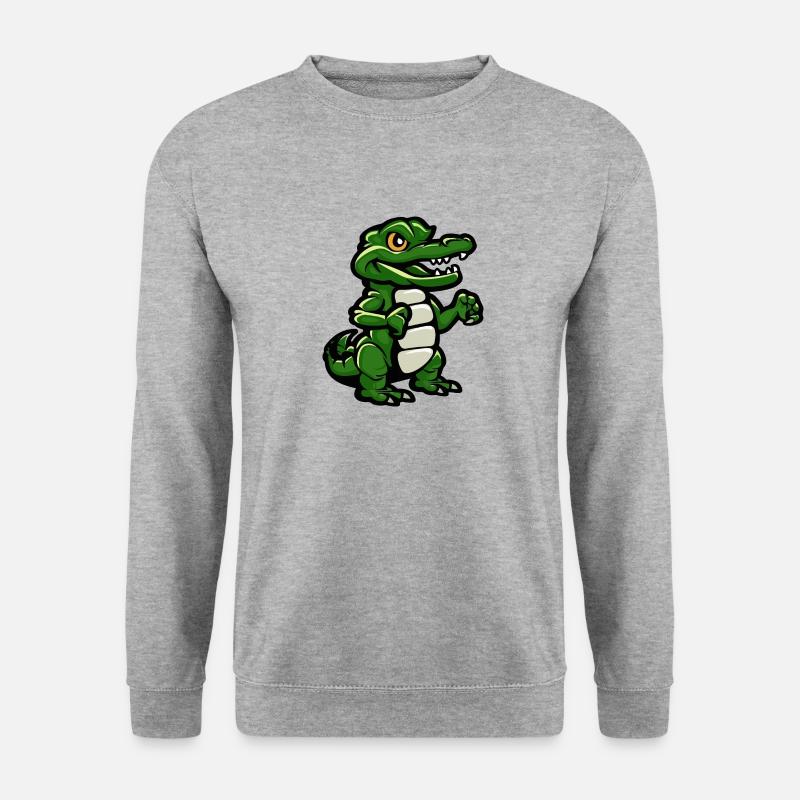 Alligator Comic - Unisex Pullover - Weißgrau meliert