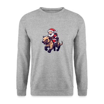 Hyena Santa Claus - Unisex Sweatshirt - salt & pepper - Front - Alina (178cm) & Michal (187cm)