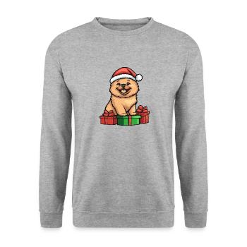 Chow Chow Dog Christmas Gifts - Unisex Sweatshirt - salt & pepper - Front - Alina (178cm) & Michal (187cm)