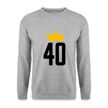 40 ans 40e anniversaire Cadeau d’anniversaire - Sweat-shirt Unisexe - gris chiné - Devant - Alina (178cm) & Michal (187cm)