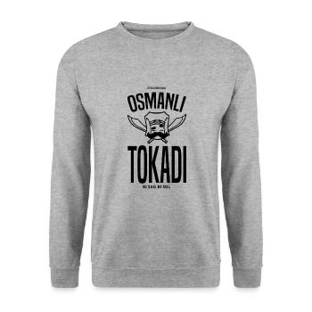 OSMANLI TOKADI - Unisex Pullover - Weißgrau meliert - Vorne - Alina (178cm) & Michal (187cm)