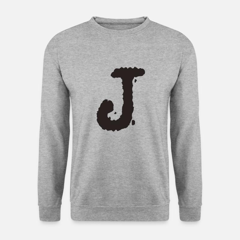 J - Unisex Pullover - Weißgrau meliert