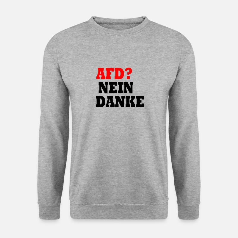 Afd nein danke - Unisex Pullover - Weißgrau meliert