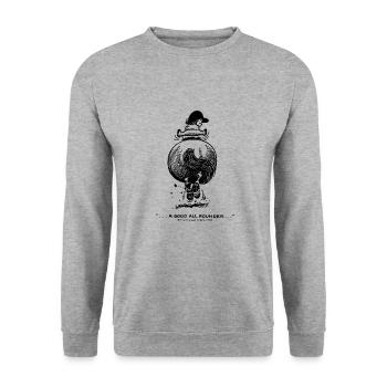Thelwell Cartoon Pony Galopp - Unisex Pullover - Weißgrau meliert - Vorne - Alina (178cm) & Michal (187cm)