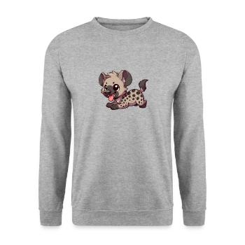 Conception de bande dessinée de bande dessinée de hyène mignonne - Sweat-shirt Unisexe - gris chiné - Devant - Alina (178cm) & Michal (187cm)