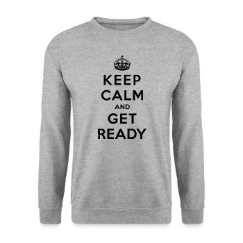 Keep calm and get ready - Sweat-shirt Unisexe - gris chiné - Devant - Alina (178cm) & Michal (187cm)