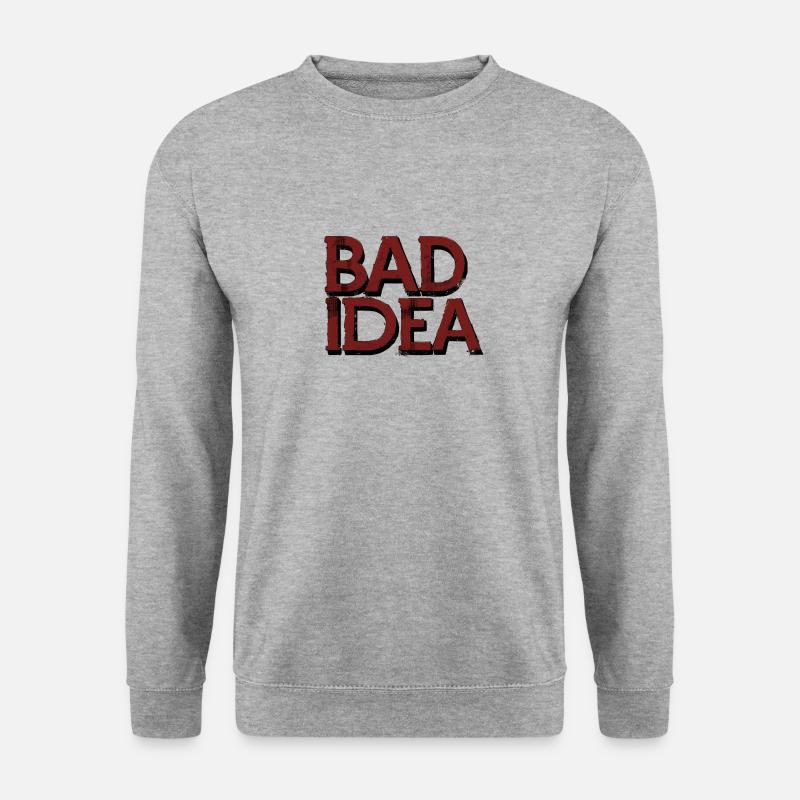 Bad Idea - Unisex Pullover - Weißgrau meliert